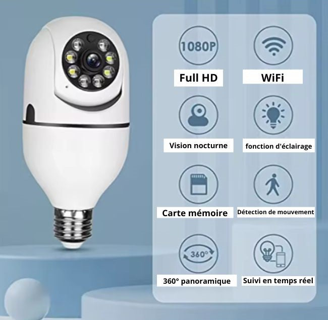Camera de surveillance Wifi, Full HD, 360°