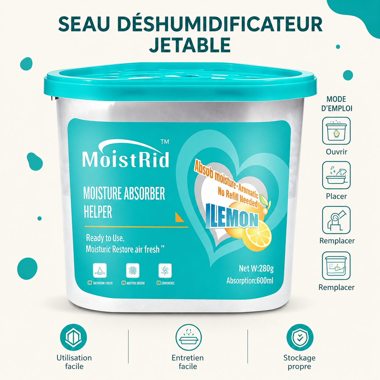 Déshumidificateur - Absorbeur d'humidité et moisissures