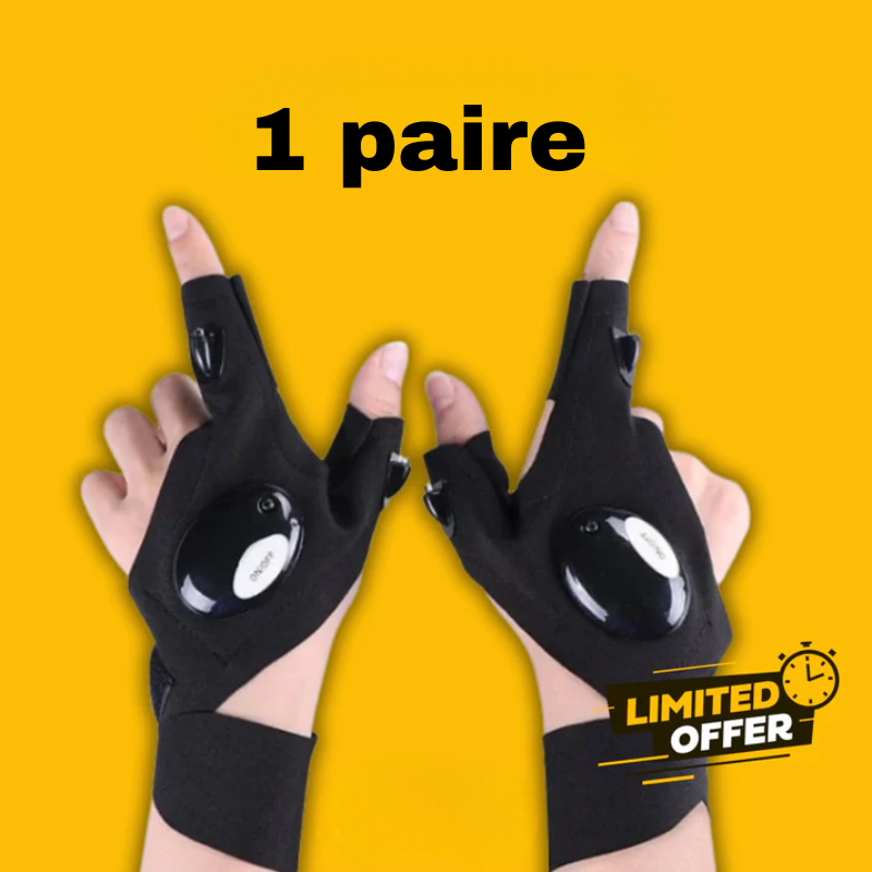 Gants Led Lumineux Pour Dépannage Multifonctions (1 paire)