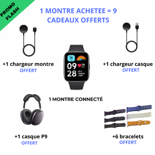 Montre Connectée Premium Pack 9 en 1