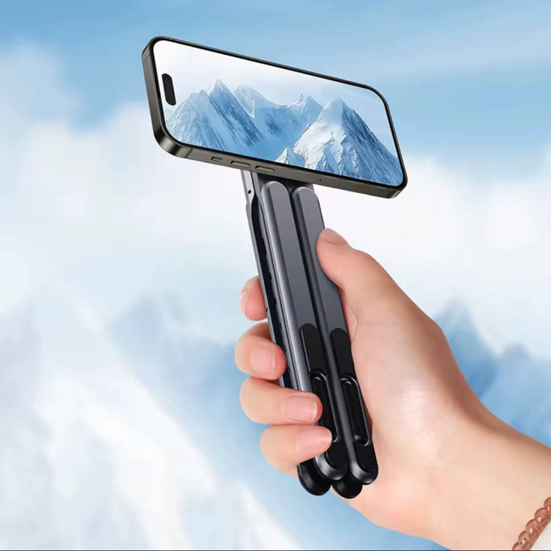 Stand Pro – Support magnétique pliable 4-en-1 en alliage d’aluminium Pliable & Design Premium